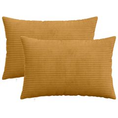 vidaXL Κάλυμμα Μαξιλαριού 2 pcs HEERLEN Κίτρινο 30 x 50 cm κορντουρόι