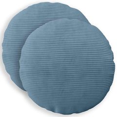 vidaXL Κάλυμμα Μαξιλαριού 2 pcs HEERLEN Μπλε Ø 40 cm κορντουρόι