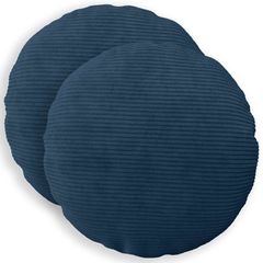 vidaXL Κάλυμμα Μαξιλαριού 2 pcs HEERLEN Σκούρο μπλε Ø 40 cm κορντουρόι