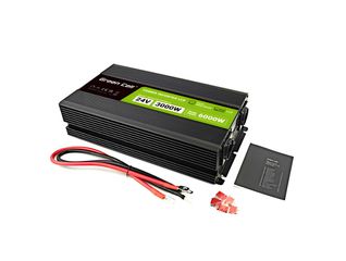 Green Cell Przetwornica napicia PowerInverter LCD 24 V 3000W/60000W Przetwornica samochodowa z wywietlaczem - czysty sinus power adapter/inverter Auto Black-thumb-4