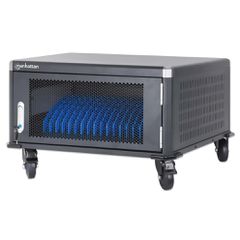Manhattan Laptop Charging Cabinet Desktop via AC Adapter (EU) 20-bay, Install device's AC Adapter (power cables) into unit, Suitable for ALL laptops (to 16"), iPads, MacBooks, Chromebooks, other porta