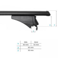 MENABO ΜΠΑΡΕΣ ΟΡΟΦΗΣ ΑΛΟΥΜΙΝΙΟΥ TIGER XL Black 131.5 cm ΣΕ ΜΑΥΡΟ ΧΡΩΜΑ ΓΙΑ KGM Actyon 07/2024 > 5πορτο / SUV ΜΕ FLUSH RAILS - 2 ΤΕΜ. (8600/MB)-thumb-8