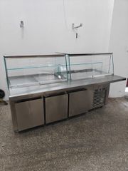 Ψυγείο Βιτρίνα Ζεστού Κρύου Inox 2.10m με ψυχόμενο αποθηκευτικό χώρο ΚΩΔ: 0826-3431