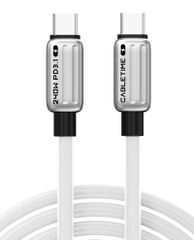CABLETIME καλώδιο USB-C CT-CM240-ZSW2, 240W, 480Mbps, 2m, λευκό