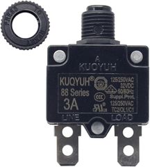 88 Series Circuit Breaker 125/250VAC 50/60 Hz 3A - Push to Reset, Thermal Protector, - ΑΣΦΑΛΕΙΑ