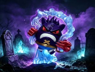 Gengar × Luffy μοναδική crossover φιγούρα