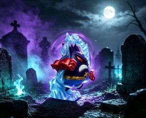 Gengar × Luffy μοναδική crossover φιγούρα-thumb-1