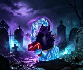 Gengar × Luffy μοναδική crossover φιγούρα-thumb-2