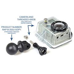 RAM MOUNT RAP-B-202U-GOP1 Universal adapter for action camera, black-thumb-4