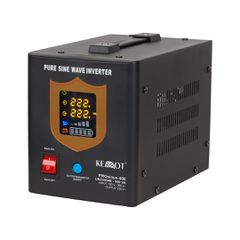 KEMOT PROsinus-500 emergency power supply unit – inverter with a pure sine wave output and 12V charging function, 230V, 500VA/300W – black
