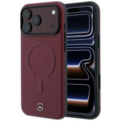 Mercedes Leather 3D MagSafe Case for iPhone 17 Pro Max - Navy Blue