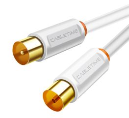 CABLETIME καλώδιο κεραίας CT-AV101-02, 75 Ohm, 2m, λευκό