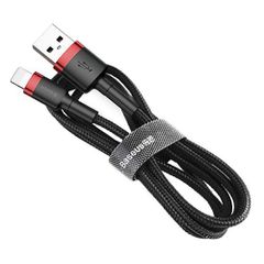 Baseus Lightning Cafule Cable 2.4A 1m Κόκκινο + Μαύρο (CALKLF-B19)
