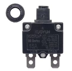 Genuine KUOYUH (15A) 88 Series, 15 Amp, 125/250V AC, 32V DC Push-to-Reset Circuit Breaker (15A)