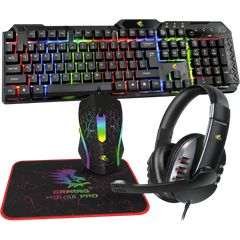 Yelandar K1088 4-in-1 Gaming Set Πληκτρολόγιο Ποντίκι Headset Mousepad RGB – Αγγλικό Πληκτρολόγιο (EN Layout)