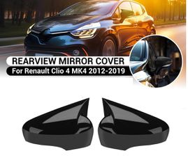 Καπάκια Καθρεφτών Renault Clio MK4 2012 - 2019 Μαύρο Γυαλιστερό 2 Τεμ
