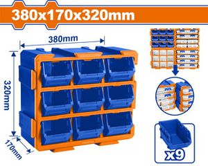 WADFOW - ΣΥΡΤΑΡΙΕΡΑ ΑΠΟΘΗΚΕΥΣΗΣ ME ΣΚΑΦΑΚΙΑ 380X170X320mm (WTB8330)