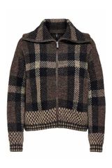 Only Maroon Ls Zip Collar Knt 15358211