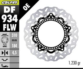 GALFER BRAKE DISC FLOAT WAVE FR DF934FLW