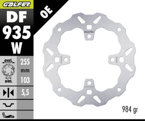 GALFER BRAKE DISC FIXED WAVE RR DF935W