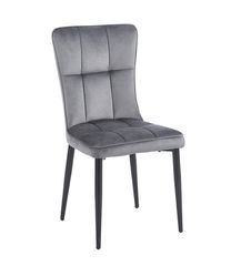 SELIN GREY VELVET ΥΦΑΣΜΑ ΚΑΡΕΚΛΑ ΜΕΤΑΛΛΙΚΗ 46X54X91εκ.