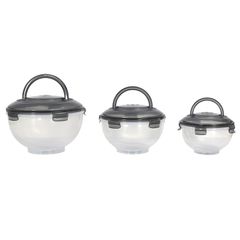 Σετ Δοχεία Φαγητού 3 Τεμάχια 24 x 16.5 x 24 cm - Μαύρο KA0502 Cook Concept