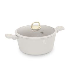 Berlinger Haus Αντικολλητική Κατσαρόλα 6,1 lt με καπάκι 28 cm σε ματ κρέμ χρώμα, Sahara Collection BH-8072