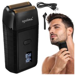 Soulima Ξυριστική Μηχανή Γενειάδας Foil με LED Οθόνη, USB-C, 2 Foils, 2 Λεπίδες και Θήκη 27677