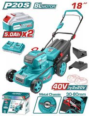 TOTAL ΕΠΑΓΓ. ΜΗΧΑΝΗ ΓΚΑΖΟΝ ΜΠΑΤ. Li-ion 2X20V / 5Ah / 46cm / 2 ΜΠΑΤ BL Motor (TLMLI20186)