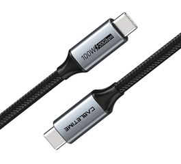 CABLETIME καλώδιο USB-C CT-C160-PU31-CMCM2, USB 3.2, 100W, 20Gbps, 4K, 1.5m, μαύρο