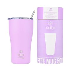 ΘΕΡΜΟΣ ΠΟΤΗΡΙ COFFEE MUG 500ml SAVE THE AEGEAN LEVANDER PURPLE ESTIA