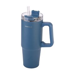 ΘΕΡΜΟΣ ΠΟΤΗΡΙ STRAW TUMBLER XL 900ml SAVE THE AEGEAN INDIGO BLUE ESTIA