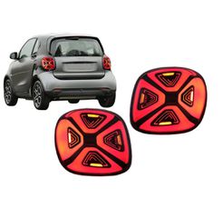 Full LED Taillights Smart ForTwo C453 A453 ForFour W453 (2014-2019) Dynamic Start-up Display Red Clear