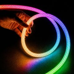 kelvo® GLOWFLEX KLV-101-0515 Ψηφιακή Pixel Addressable Ταινία Neon Flex με Πλεκτή Υφασμάτινη Επένδυση LED 14W/m 840lm/m 360° DC 24V Αδιάβροχο IP65 120 x SMD5054 Chip/m Πολύχρωμο RGB+WW Dimmable SPI/TT