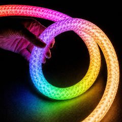 kelvo® GLOWFLEX KLV-101-0518 Ψηφιακή Pixel Addressable Ταινία Neon Flex με Πλεκτή Υφασμάτινη Επένδυση LED 14W/m 840lm/m 360° DC 24V Αδιάβροχο IP65 120 x SMD5054 Chip/m Πολύχρωμο RGB+WW Dimmable SPI/TT