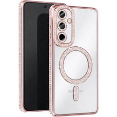 MagSafe TPU Glitter and Strass Case protect lens Samsung Galaxy A37 Rose Gold