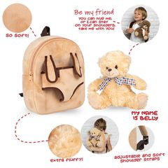 Bear Belly backpack with plush toy 26cm-thumb-3