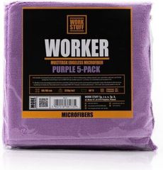 Work Stuff Worker Microfiber 40x40 320gsm Πετσέτα Detailing Μωβ ΣΕΤ 5ΤΜΧ WS133