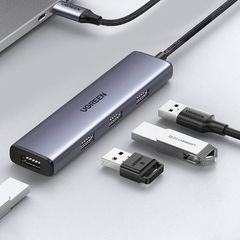 Ugreen USB Type-C HUB - 4× USB 3.2 Gen 1 Silver-thumb-2