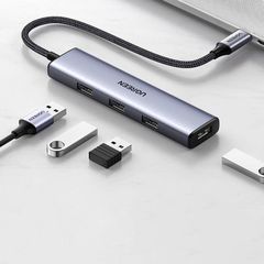 Ugreen USB Type-C HUB - 4× USB 3.2 Gen 1 Silver-thumb-1