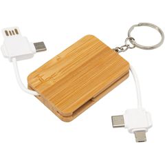 Μπρελόκ ανταπτορας για κινητα με Micro USB, TypeC , lightning connection απο bamboo