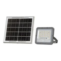 VTAC - Ηλιακός Προβολέας LED 10W με Τηλεχειριστήριο και Αισθητήρα PIR Γκρι 6000K IP65 - SKU: 24469