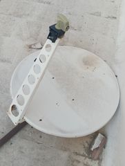 Μεγάλο Δορυφορικό Πιάτο 100cm (1 μέτρο) με Βάση σωλήνα Στήριξης