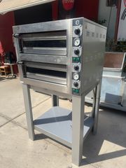 Διπλός Ηλεκτρικός Inox Φούρνος Πίτσας & Μαγειρικής Με Πυρότουβλα Cuppone Tiziano TZ 430/2M (Α4538)