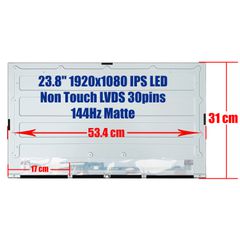 Οθόνη Desktop - Screen monitor για LM238WF9-SSC1 LM238WF9 (SS)(C1) 0NM4H0 CN-0NM4H0 NM4H0 0FH5HW 23.8" 1920x1080 FHD IPS LED Non Touch LVDS 30pins 144Hz Matte ( Κωδ.1-SCR0807 )-thumb-2