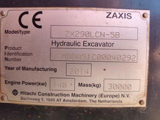 Εκσκαφέας Με Ερπύστριες Hitachi 2014 ZX 290 LCN-5B-thumb-36