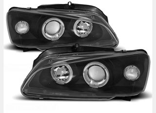 ΦΑΝΑΡΙΑ ΕΜΠΡΟΣ Headlights Peugeot 106 angel eyes, Black , χωρίς λάμπες (Η1)