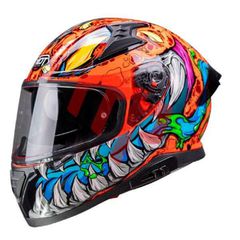 ΚΡΑΝΟΣ FULL FACE PILOT SNAKE SV REPTILE-X ECE 22.06 1500gr ΜΕ Sunvisor FLUO ΠΟΡΤΟΚΑΛΙ