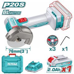 Τροχός Γωνιακός TOTAL Σέτ MINI Μπαταρίας Li-ion 20V / 76mm / 2Ah / 1 Μπαταρίας BL Motor Επαγγελματικό ( TAGLI207625E )