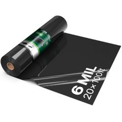 VEVOR Πλαστικό Φύλλο 0,15 mm 6,1 x 30,48 m Μαύρο Πολυαιθυλένιο Βαρέως Τύπου, Χοντρό Πλαστικό Ρολό για Κήπο, Μουσαμάς Βαφής με Υφασμάτινο Φράγμα, Κάλυμμα Πολυαιθυλενίου για Χώρο Έρπυσης, Φράγμα Υδάτων,
